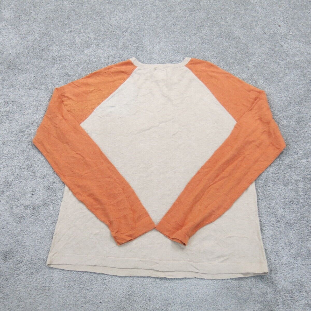 Banana Republic Womens Crew Neck Sweater Long Sleeve Beige Orange Size Medium