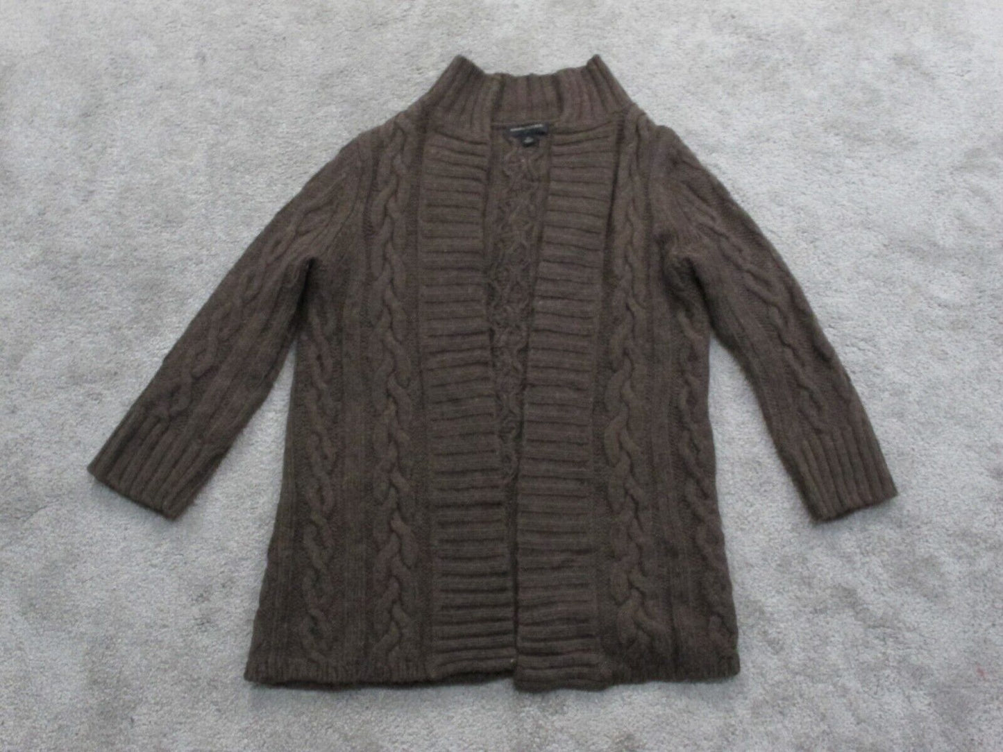 Banana Republic Womens Cardigan Sweater 3/4 Sleeves Open Front Brown Size XS