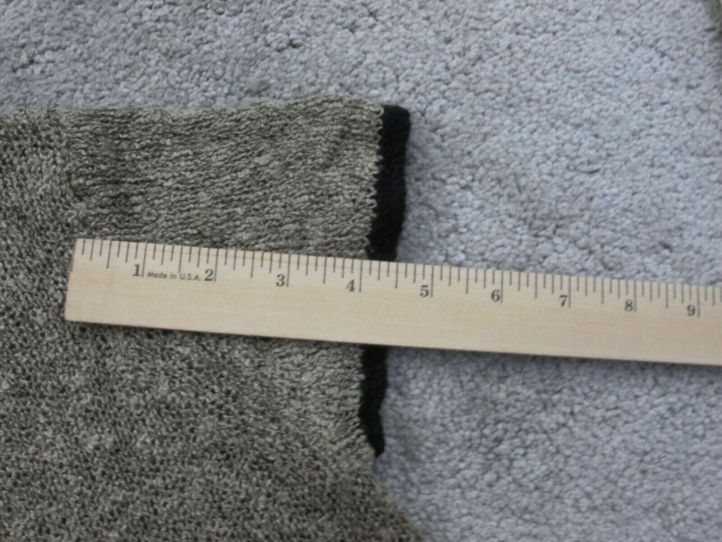 Zara Basic Womens Pullover Sweater Knitted Crew Neck Cap Sleeves Gray Size Small