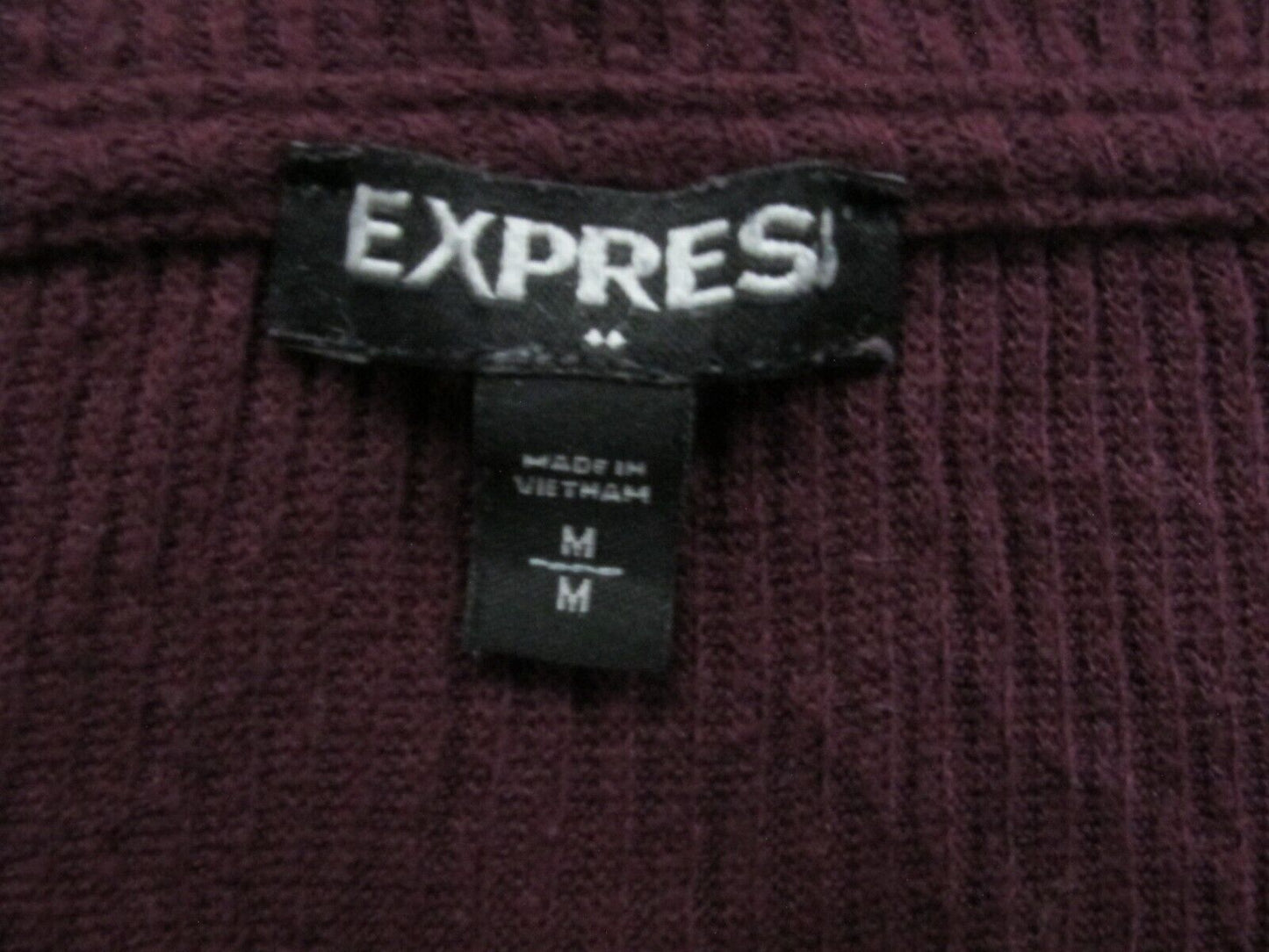 Express Womens Pullover Sweater Knitted Long Sleeve Crew Neck Maroon Size Medium