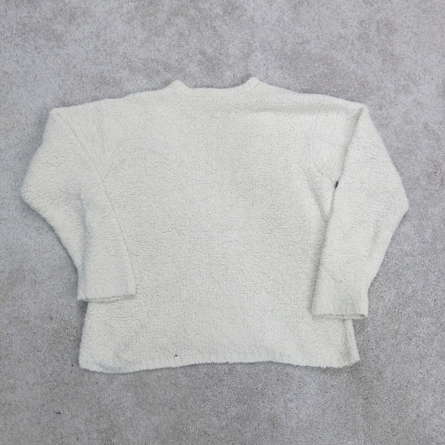 J. Crew Womens Pullover Sweater V Neck Long Sleeves 100% Acrylic Ivory SZ Medium
