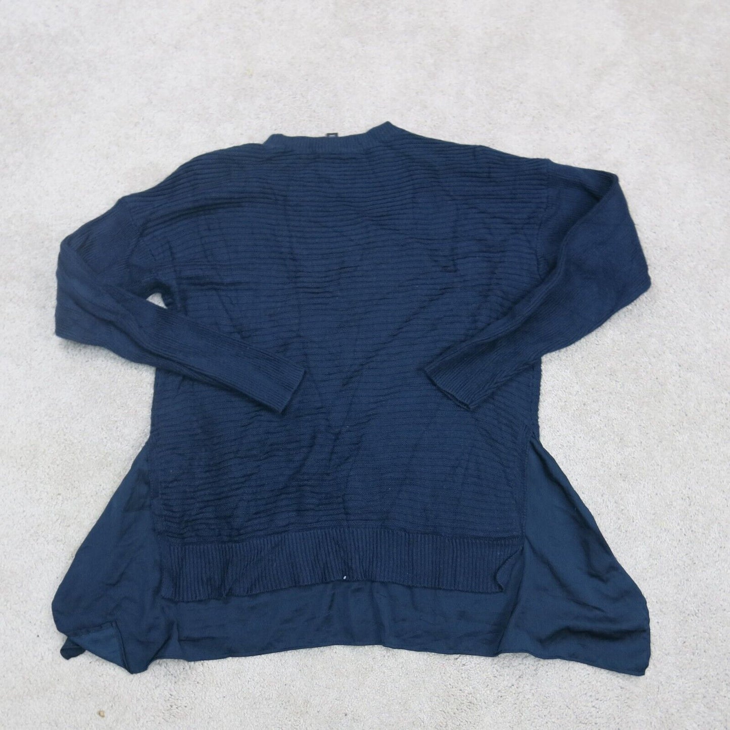 Simply Vera Vera Vang Womens Sweater Knitted Pullover Long Sleeve Navy Blue SZ M