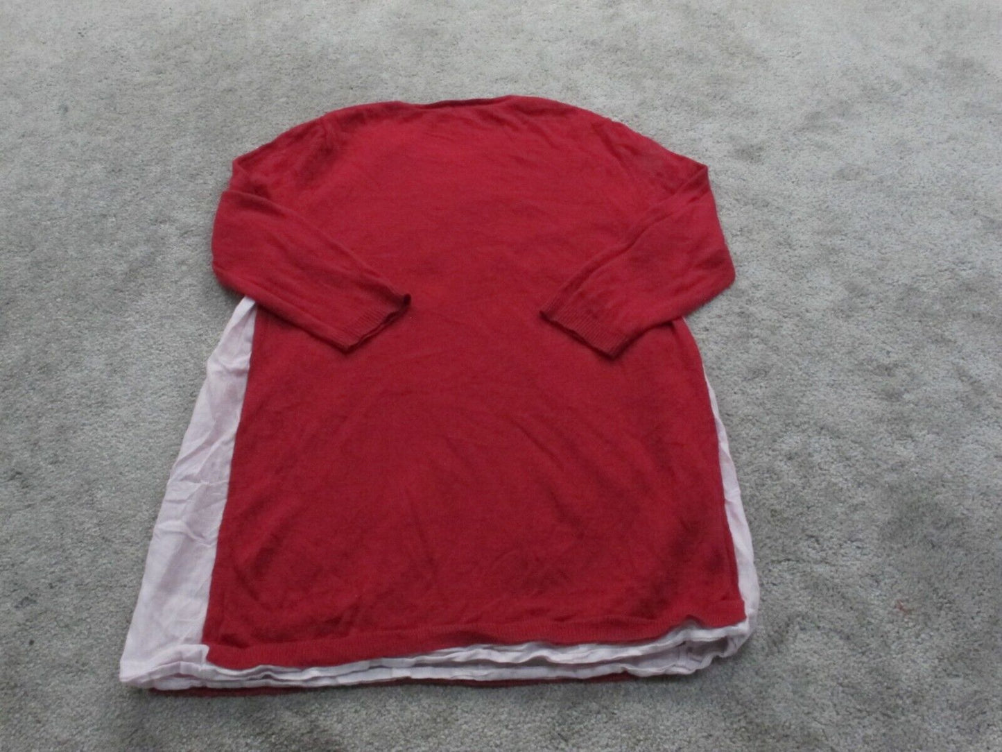 J. Jill Womens Pullover Sweater Knitted Long Sleeves Crew Neck Red Size XS