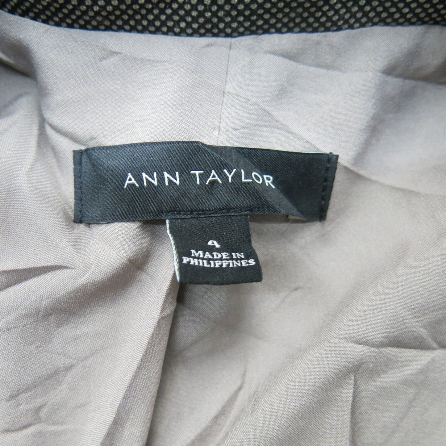 Ann Taylor Womens Blazer Coat Single Breasted Long Sleeves Clay Gray Size 4