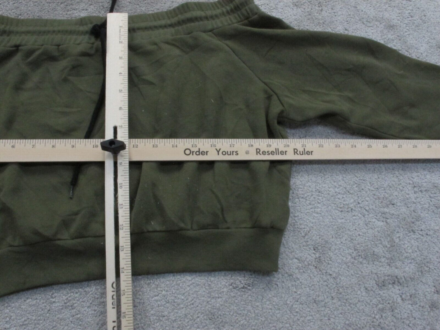 Forever 21 Womens Crop Top Long Sleeves Cold Shoulder Olive Green Size Large
