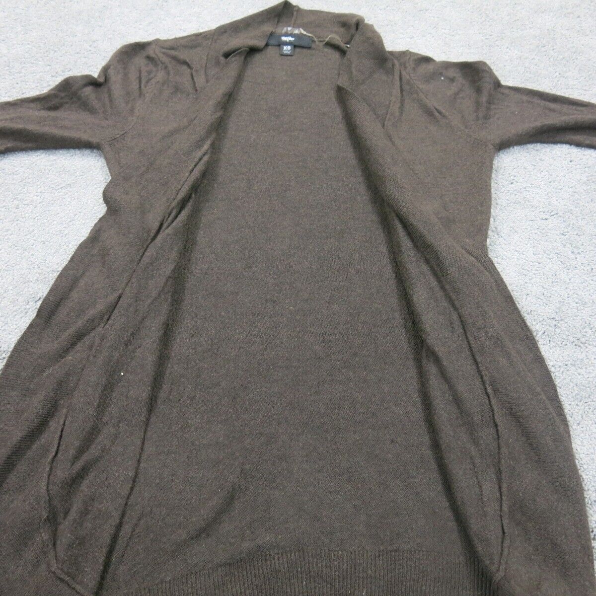 Mossimo Women Cardigan Sweater Knitted Open Front Long Sleeves Brown Size XS