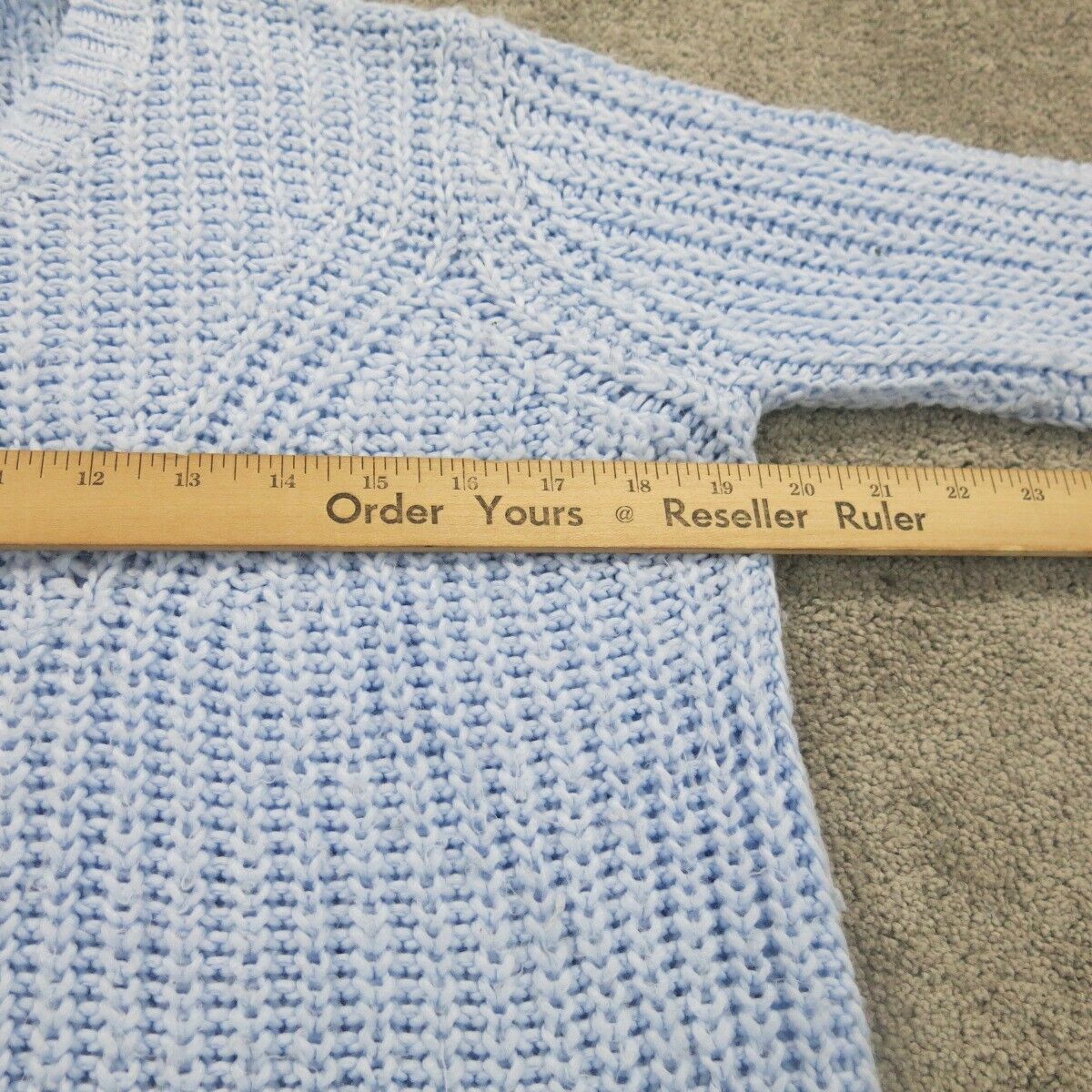 Divided H&M Womens Pullover Knitted Sweater Long Sleeve Crew Neck Aqua Blue SZ M