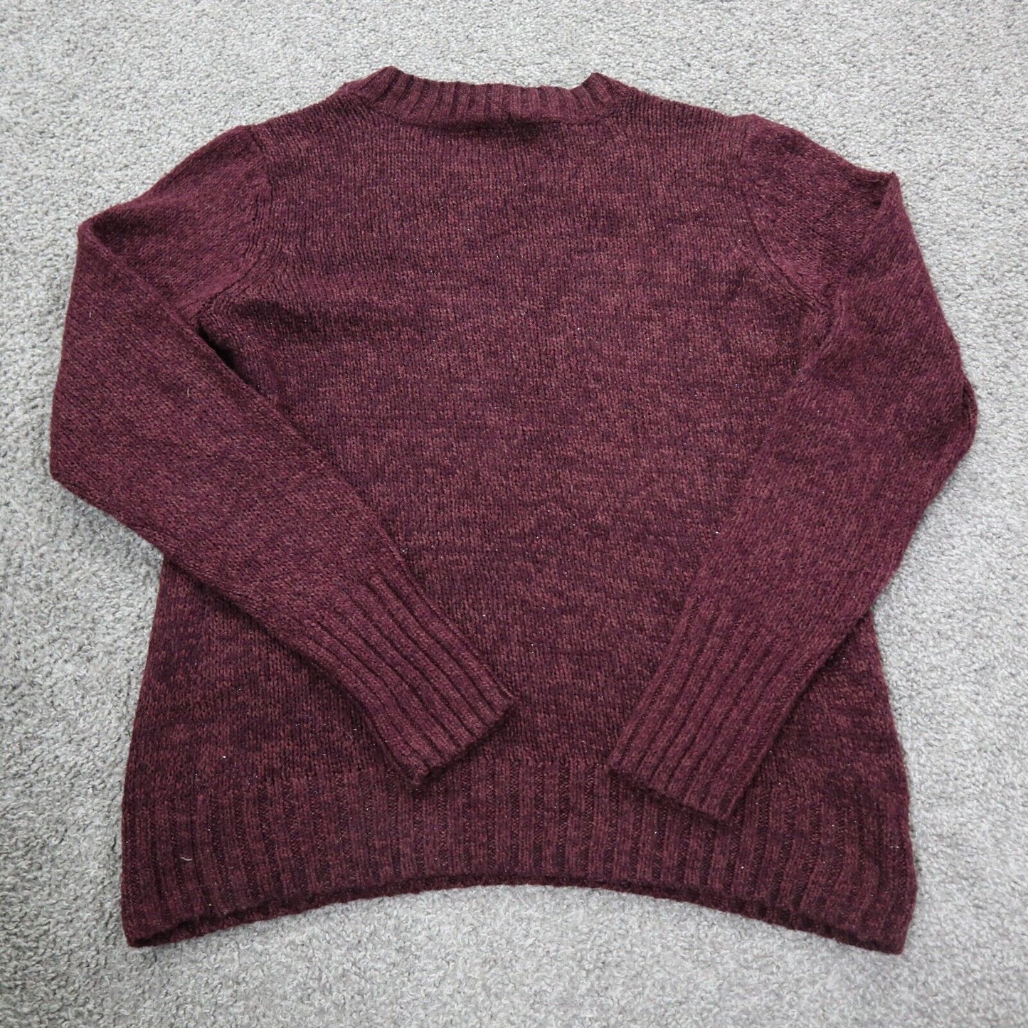 ST Johns Bay Womens Pullover Sweater Knitted Long Sleeves Maroon Size Large