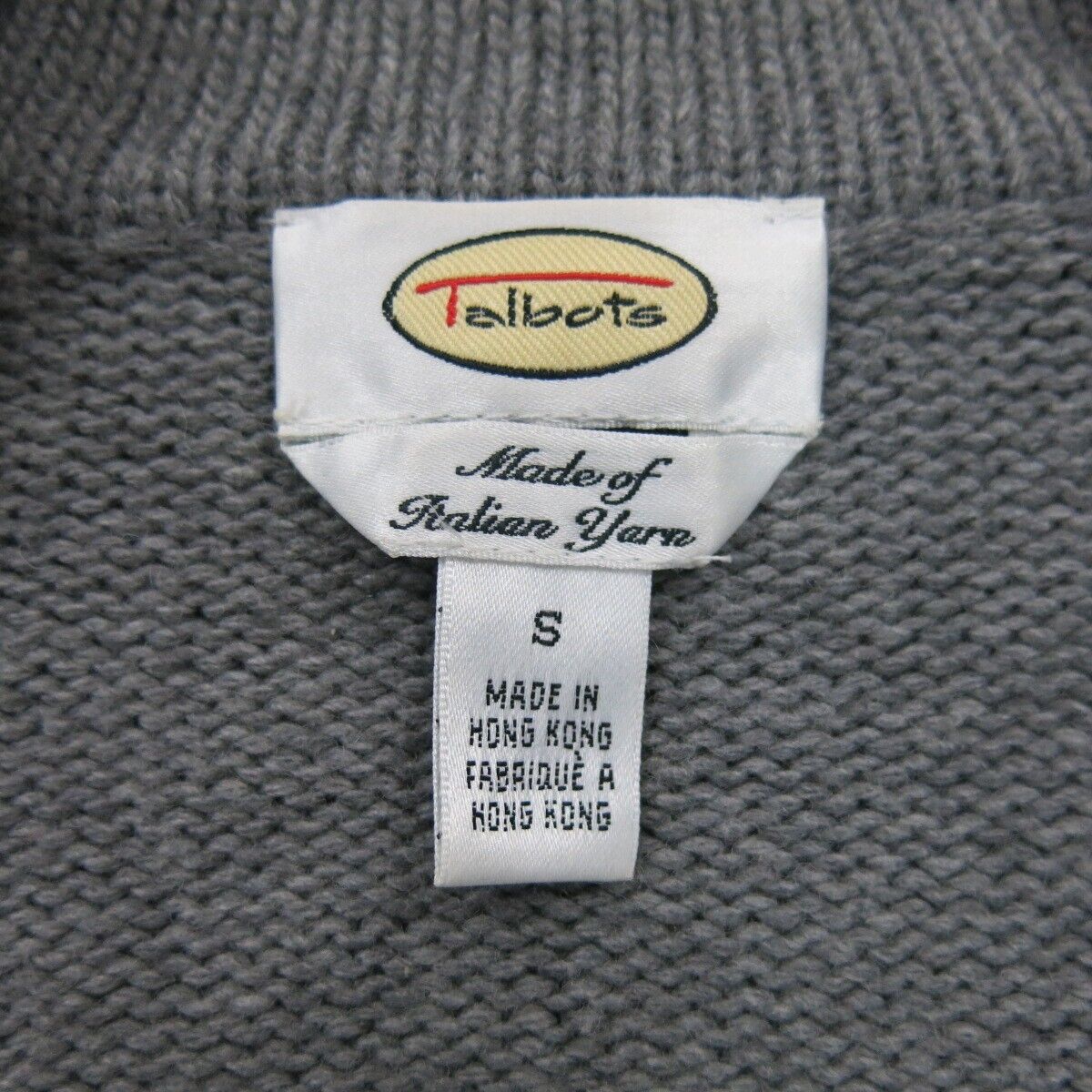 Talbots Womens Cardigan Sweater Knitted Long Sleeve Buckle Gray Size Small