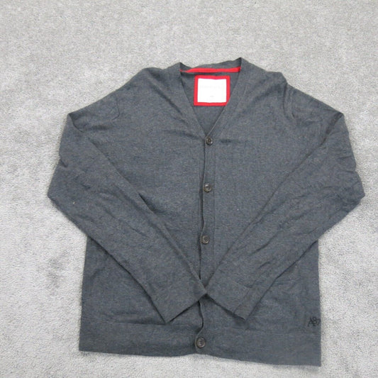 Aeropostale Women Cardigan Sweater Knitted Long Sleeves Dark Gray Size Medium