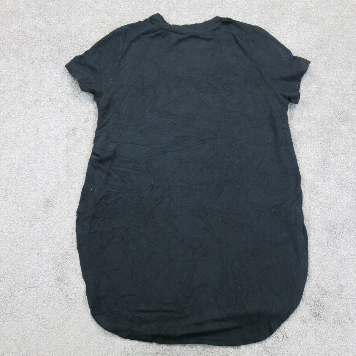 Mossimo Womens Shift Mini Dress Cap Sleeve Round Neck Side Slit Black SZ Medium