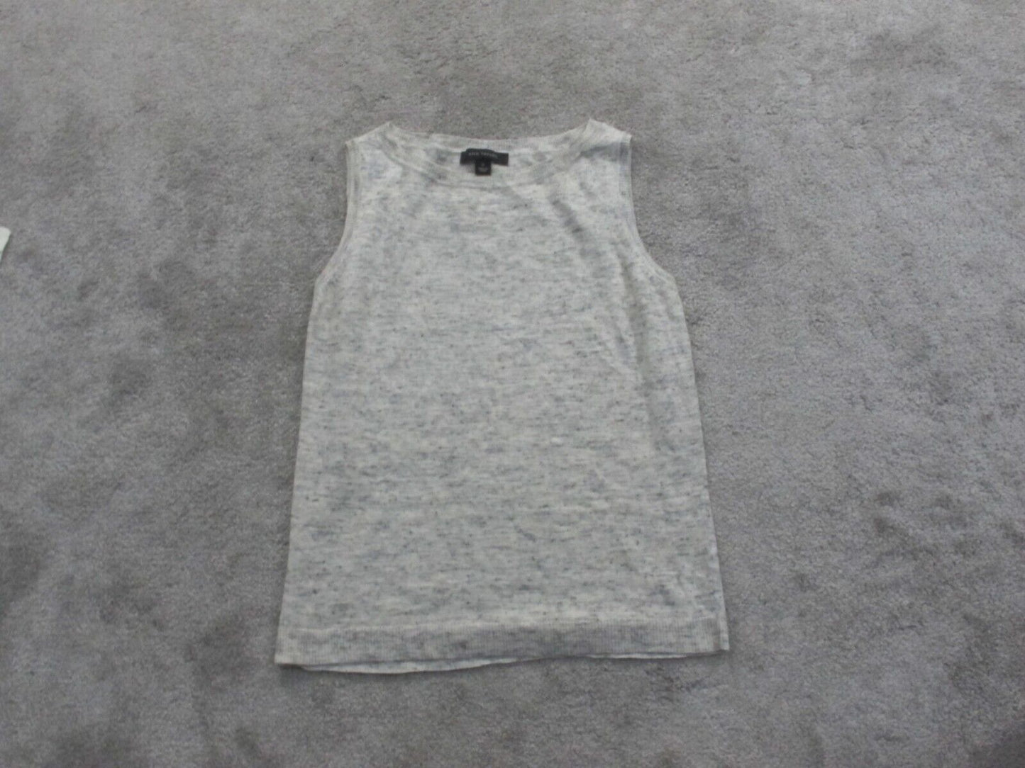 Ann Taylor Womens Knitted Pullover Sweater Sleeveless Crew Neck Gray Size Medium
