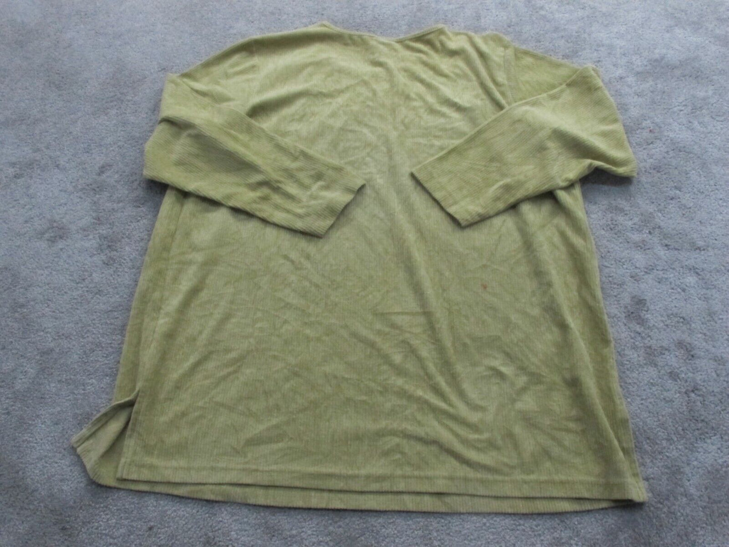 Lands End Womens Pullover Knit Sweater Round Neck Long Sleeves Green Size 1X