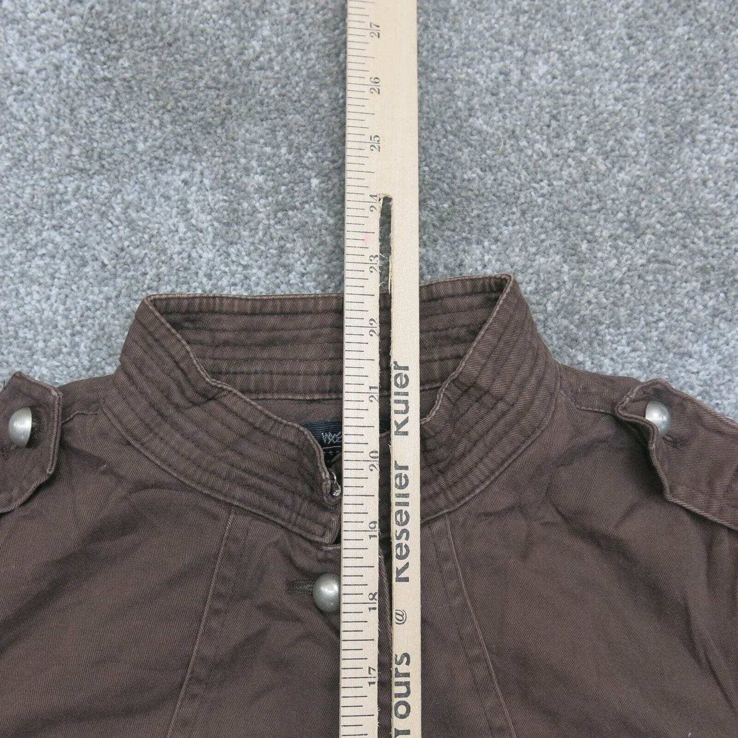 Mossimo Womens Shirt Jacket Button Up Long Sleeves Chest Pockets Brown SZ Small