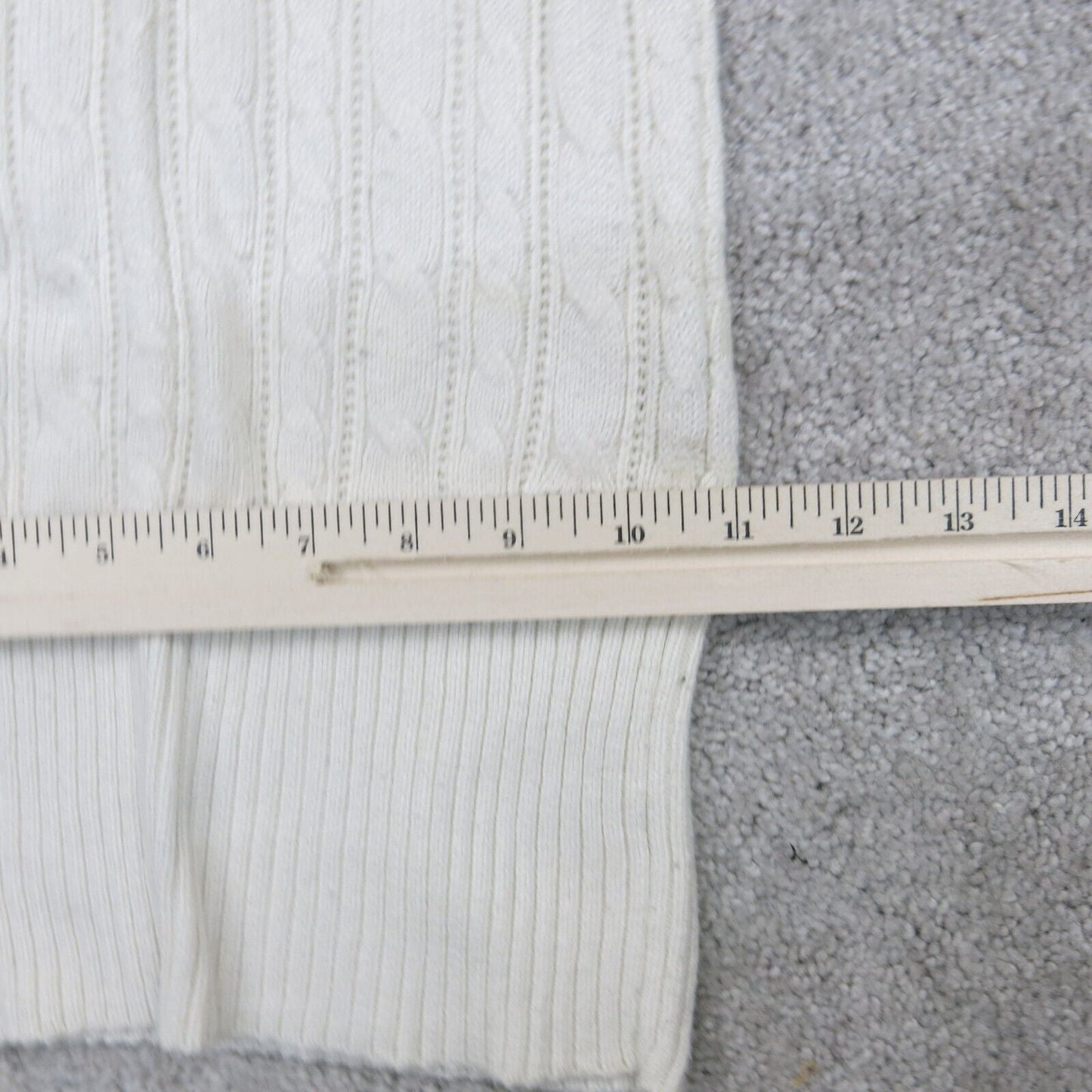 American Eagle Womens Fitted Sweater Knitted Long Sleeves Logo White Size Medium