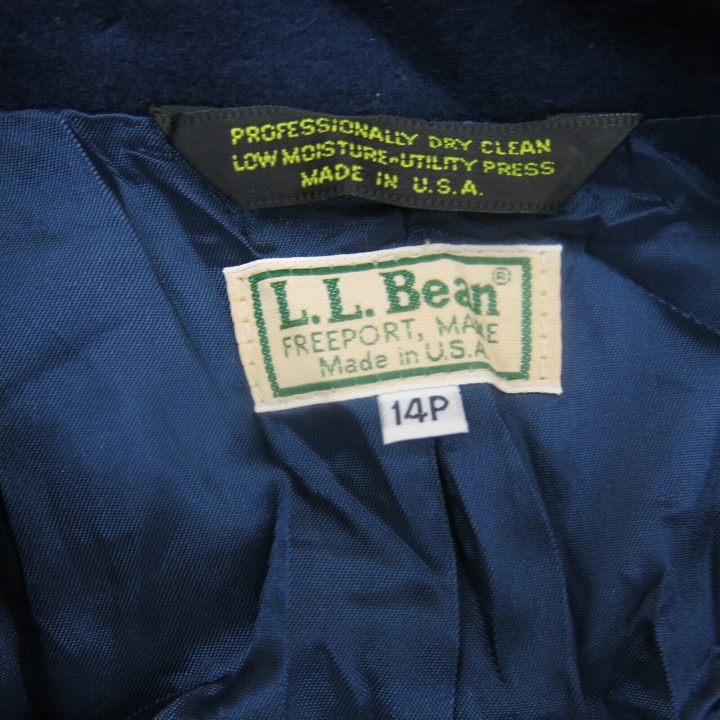 L.L. Bean Womens Blazer Coat Single Breasted Long Sleeves Pockets Blue Size 14P