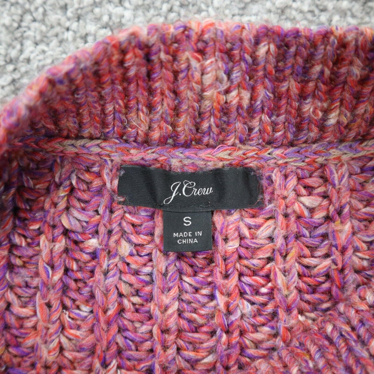 J. Crew Womens Pullover Sweater Knitted Long Sleeves Shoulder Button Red Blue S