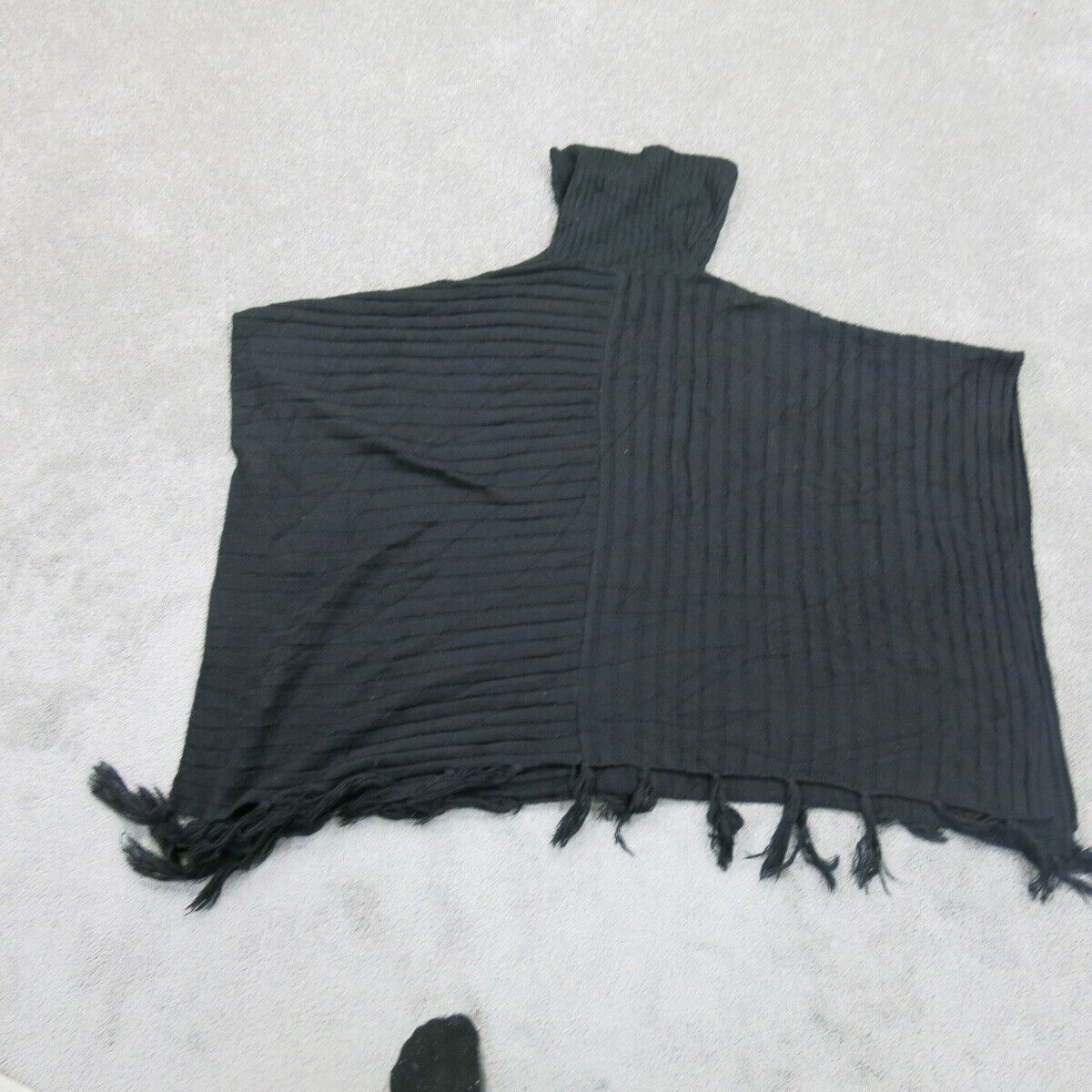 The Limited Womens Knitted Poncho Top High Neck Raw Hem Black Size X Small