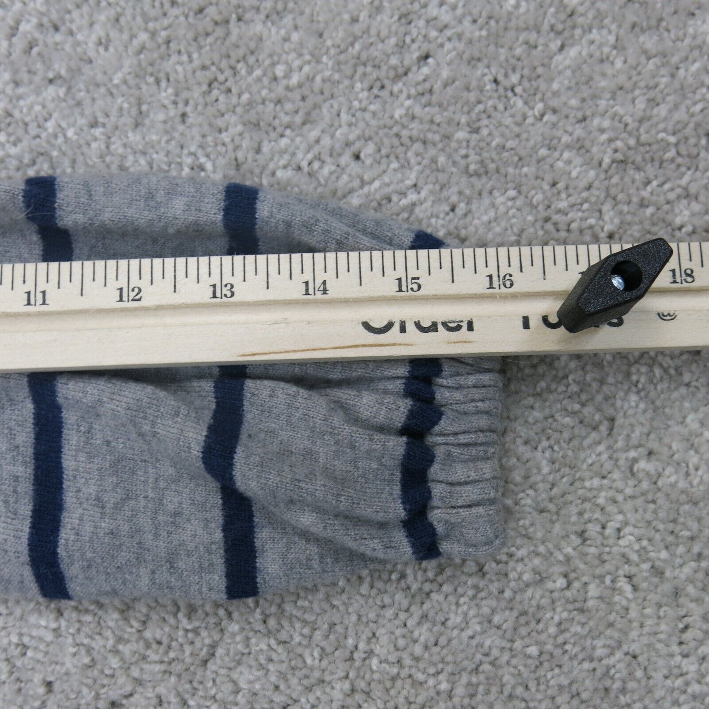 Lucky Brand Women Knitted Sweater Striped Long Sleeve Stretch Blue Gray Size S