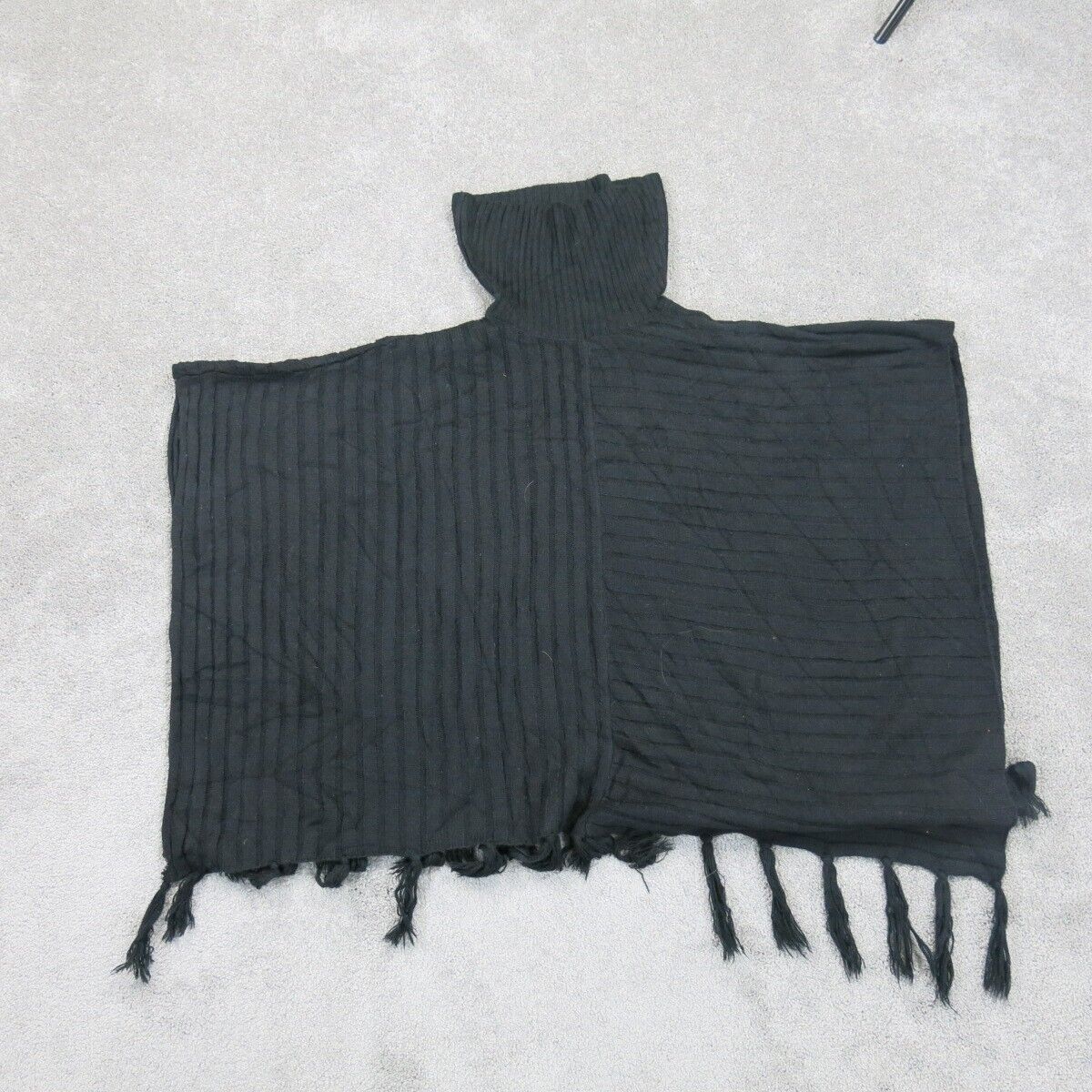 The Limited Womens Knitted Poncho Top High Neck Raw Hem Black Size X Small