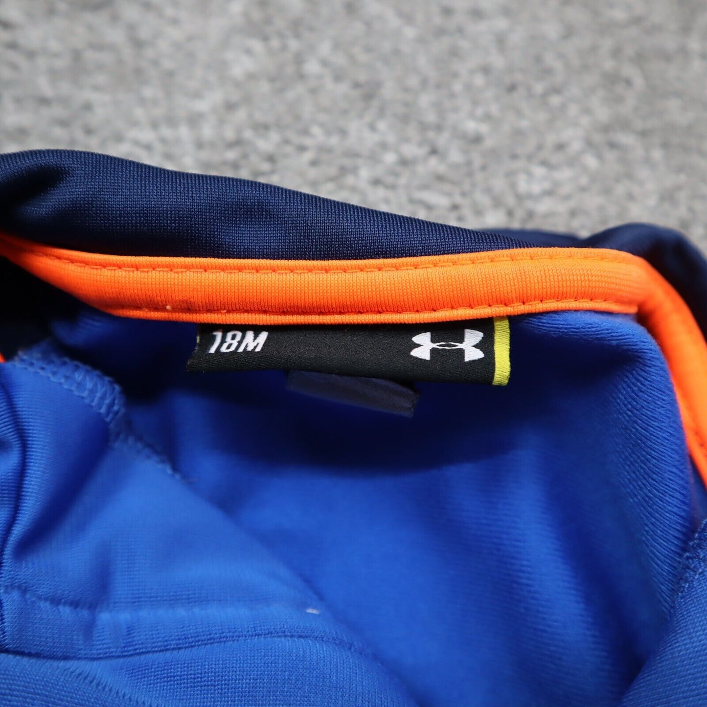 Under Armour Jacket Boys 18M Blue Navy Full Zip Up Long Sleeve Pockets Mock Neck