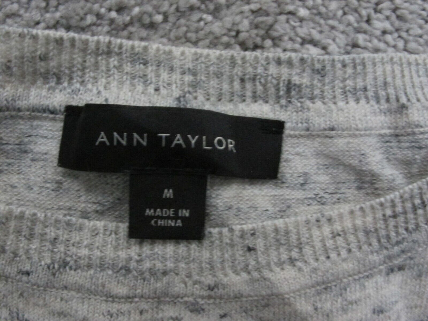 Ann Taylor Womens Knitted Pullover Sweater Sleeveless Crew Neck Gray Size Medium