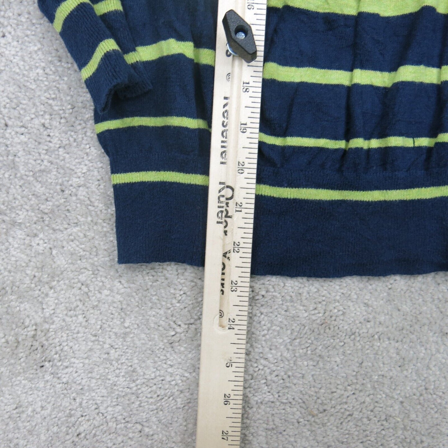 Banana Republic Womens Sweater Pullover Striped Long Sleeves Green Blue Size S
