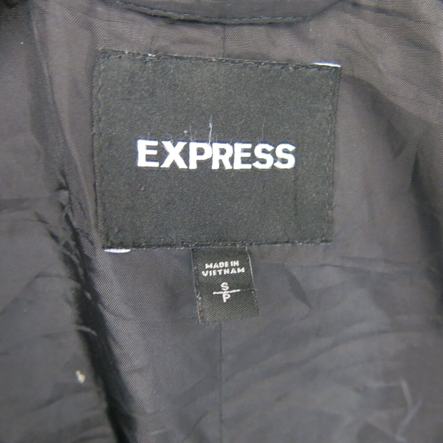 Express Womens Over Coat Long Sleeves Open Front Pockets Black Size S/P