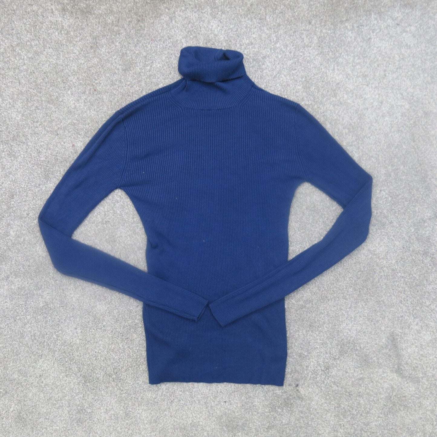 Express Womens Pullover Sweater Knitted High Neck Long Sleeves Blue Size S/P