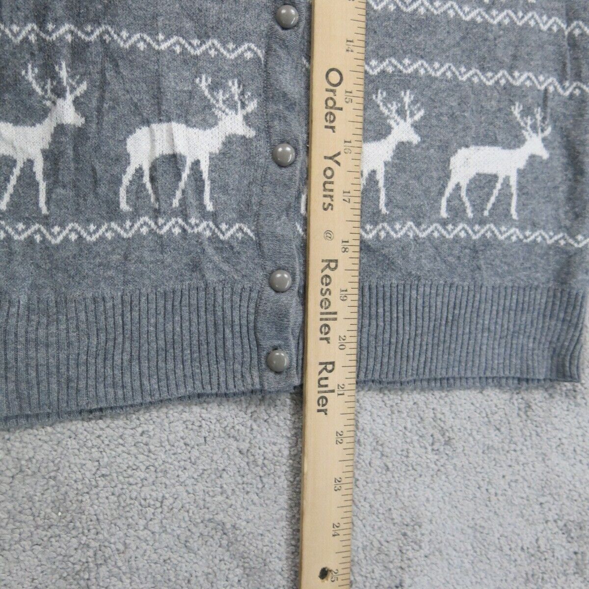 Forever 21 Womens Cardigan Sweater Front Button Long Sleeves Gray Size Medium