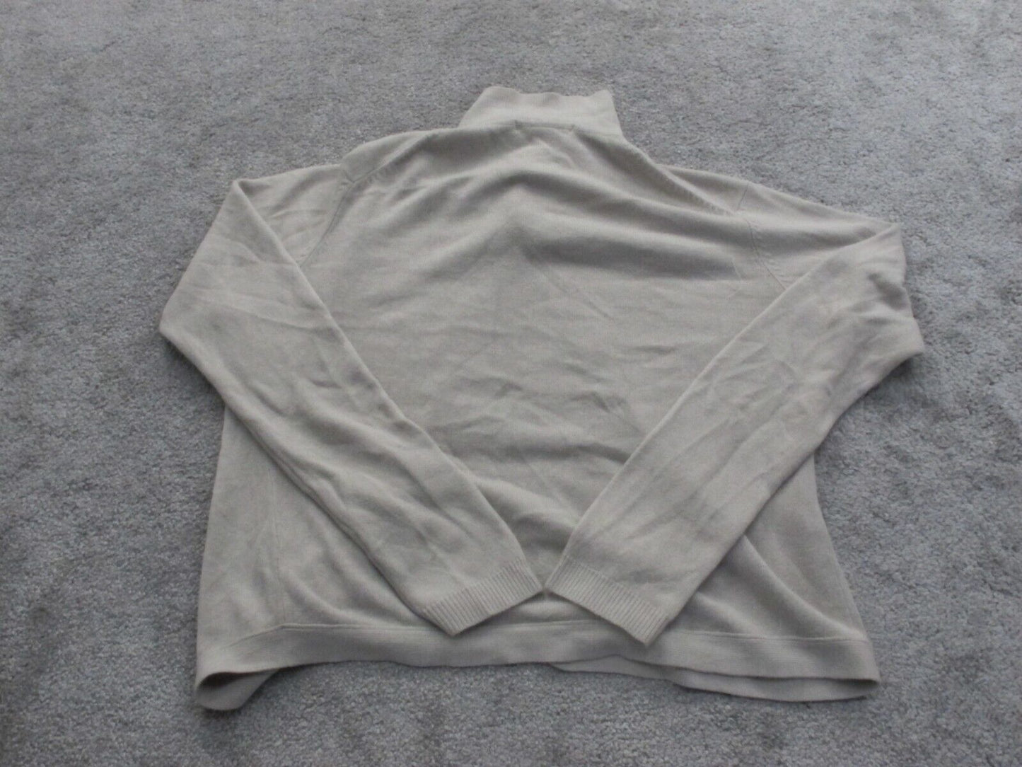Express Women Cardigan Knitted Sweater Long Sleeve Front Button Beige Size Small