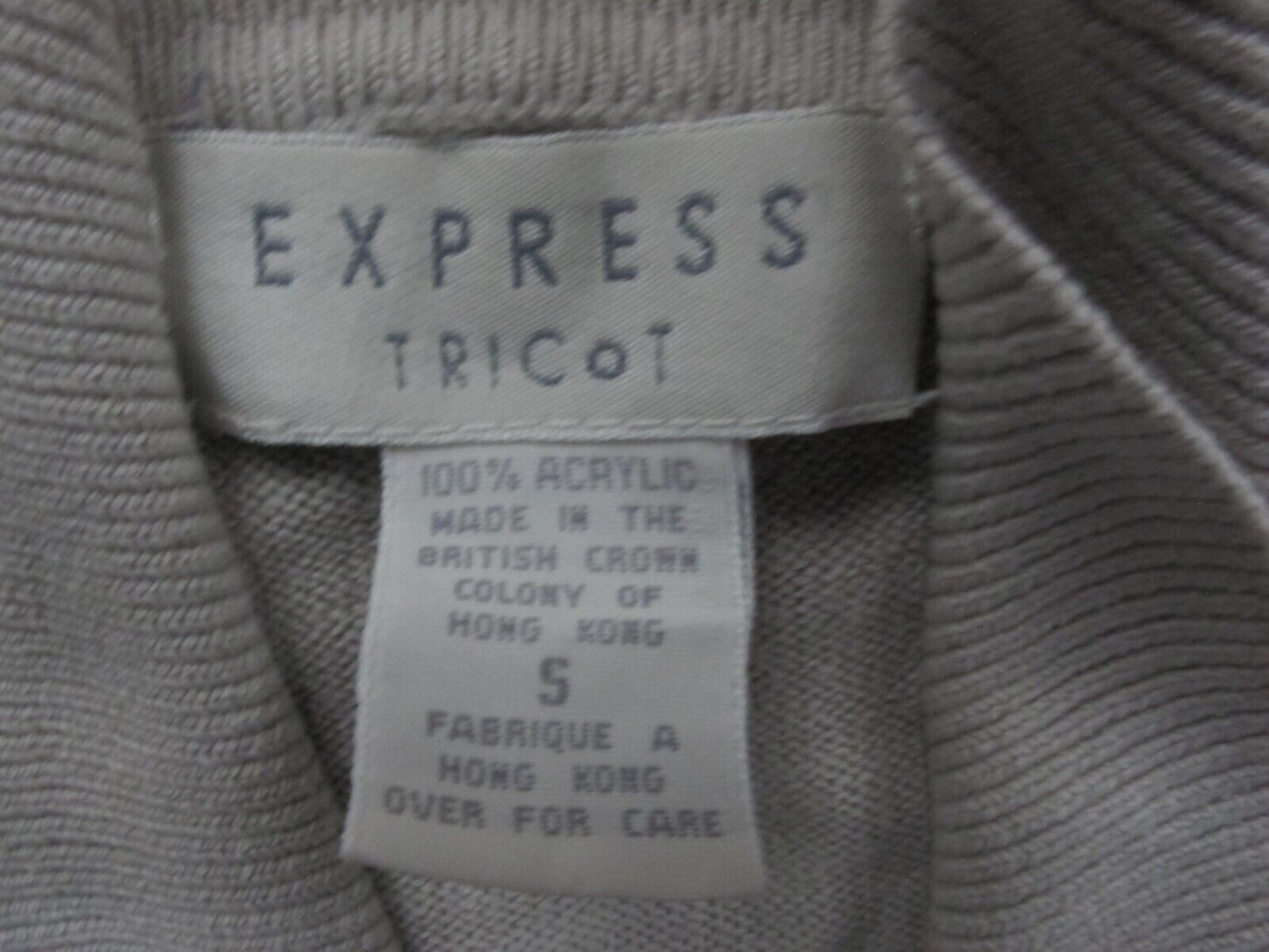 Express Women Cardigan Knitted Sweater Long Sleeve Front Button Beige Size Small