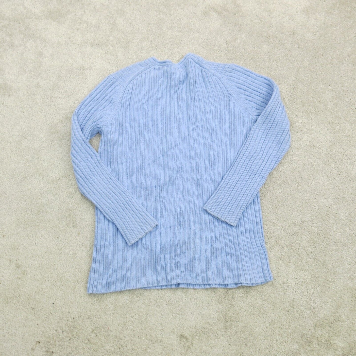 Express Womens Pullover Sweater Knitted Long Sleeves V Neck Blue Size X Large