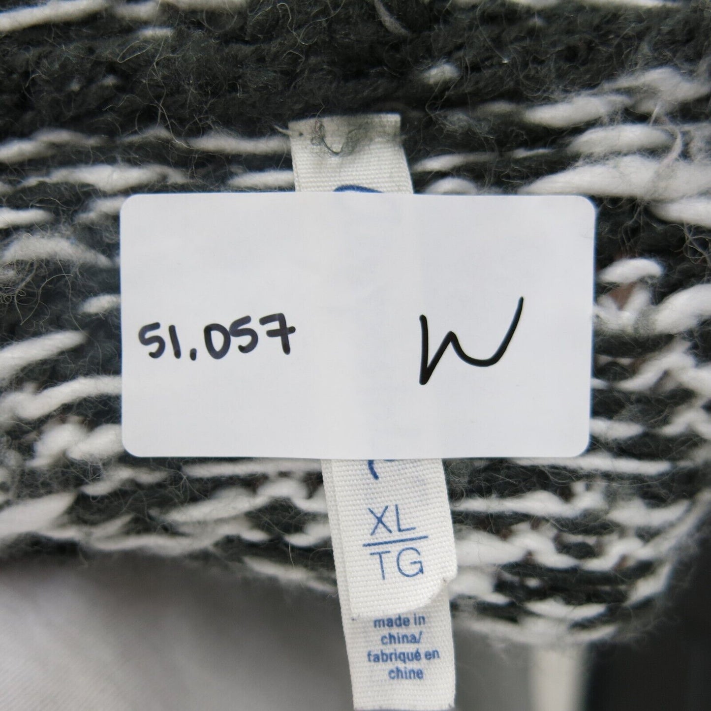 Aeropostale Womens Cardigan Sweater Hooded Long Sleeve Black White Size X Large