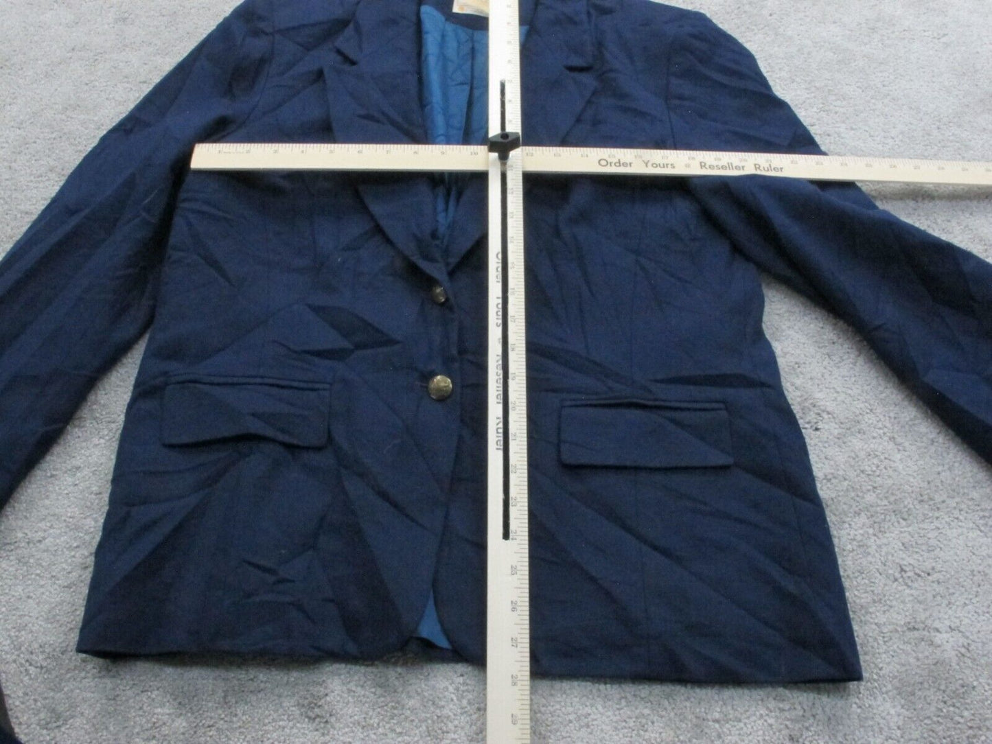 Pendleton Womens Blazer Coat Single Breasted Long Sleeves Navy Blue Size 18