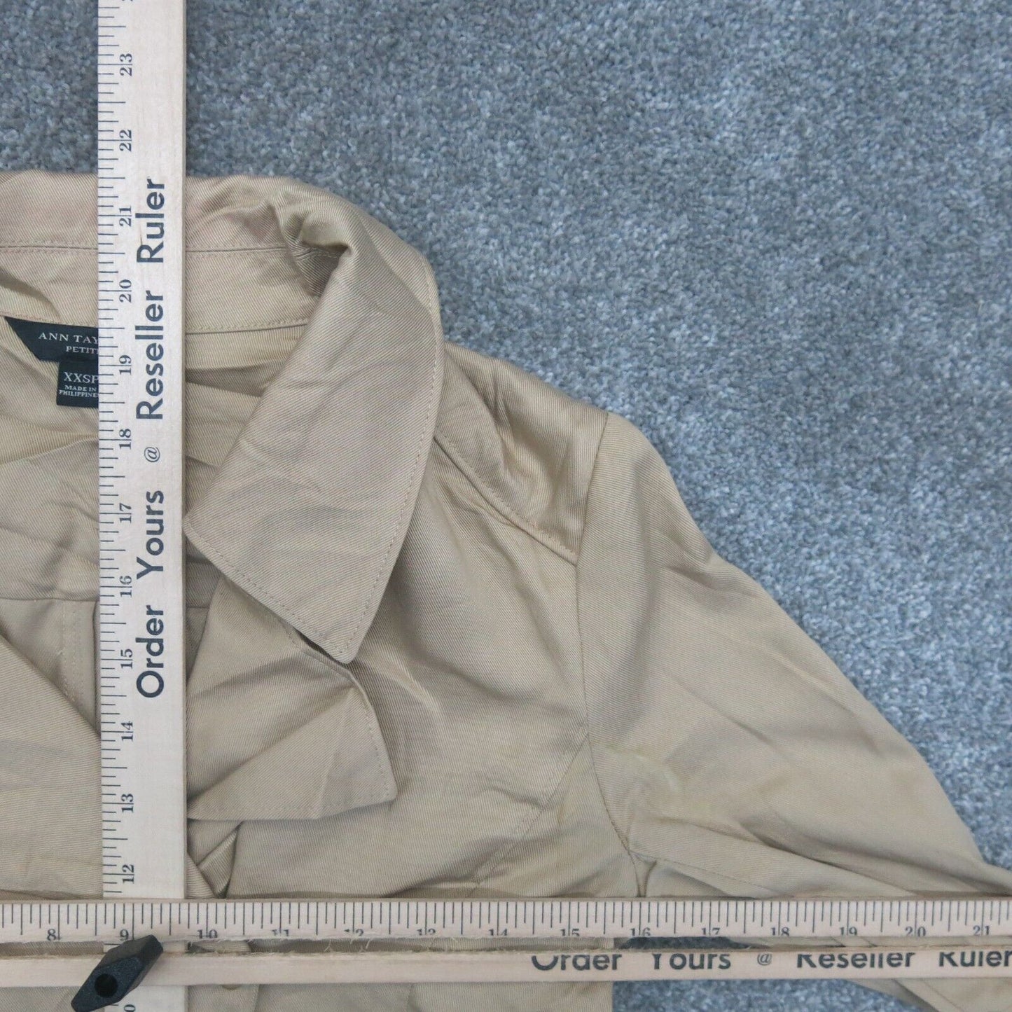 Ann Taylor Womens Pea Coat Single Breasted Long Sleeves Pockets Beige Size XXSP