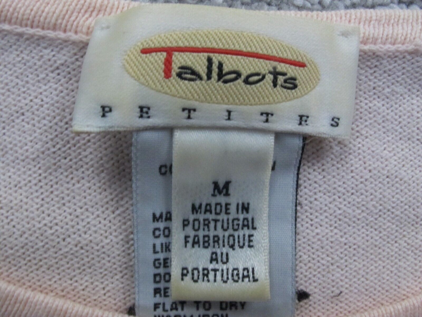 Talbots Womens Pullover Sweater Crew Neck Long Sleeves Light Pink Size Medium