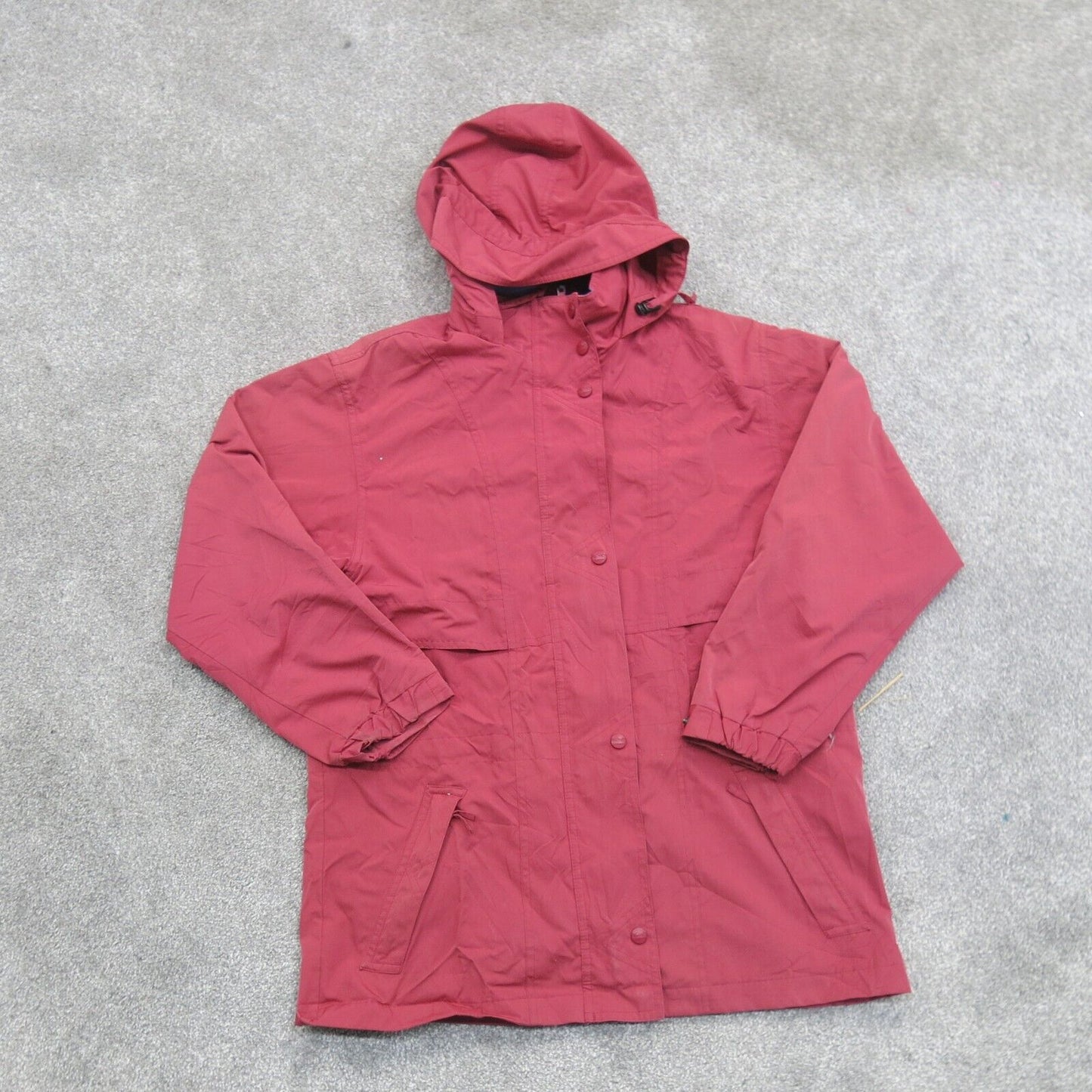 L.L. Bean Womens Hooded Jacket Full Zip Up Long Sleeves Pockets Hot Pink Size S