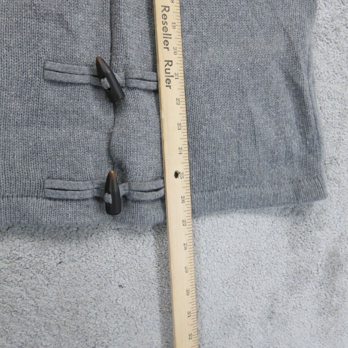 Talbots Womens Cardigan Sweater Knitted Long Sleeve Buckle Gray Size Small