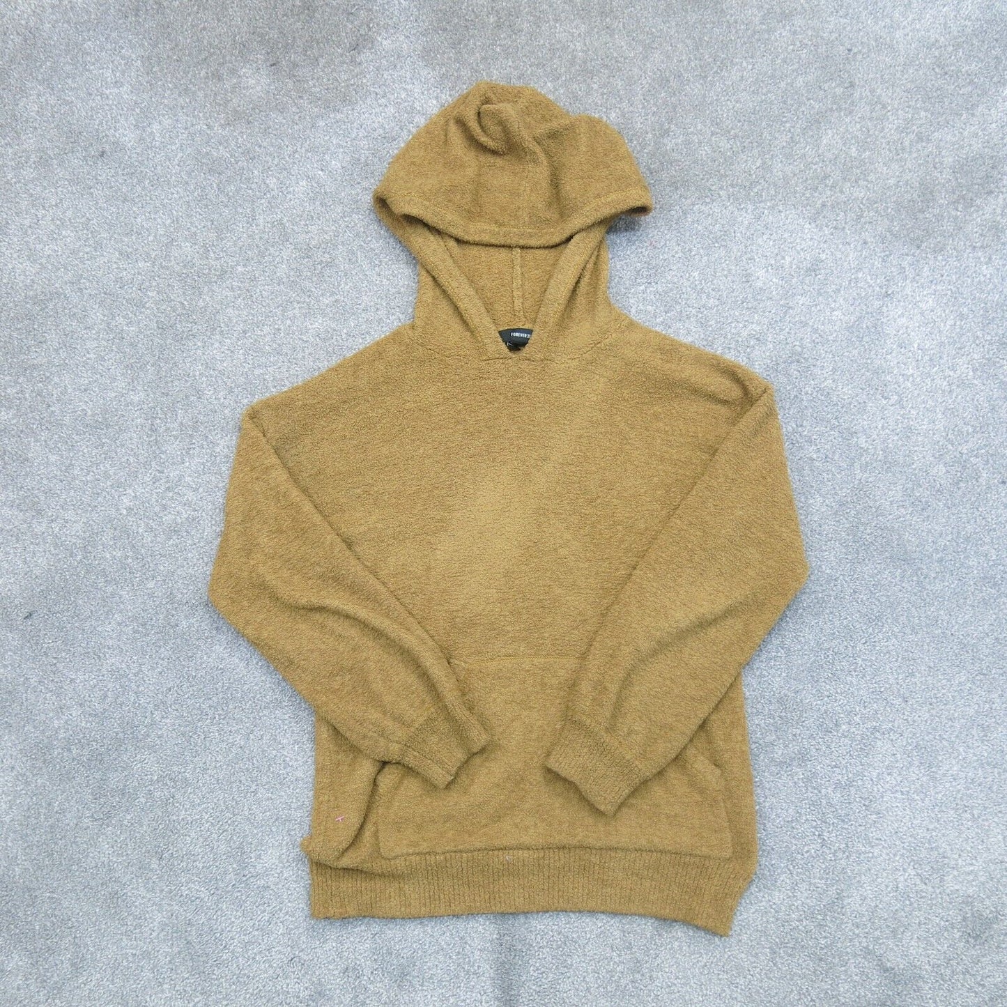 Forever 21 Womens Hoodie Long Sleeves Kangaroo Pockets Tan Brown Size Small