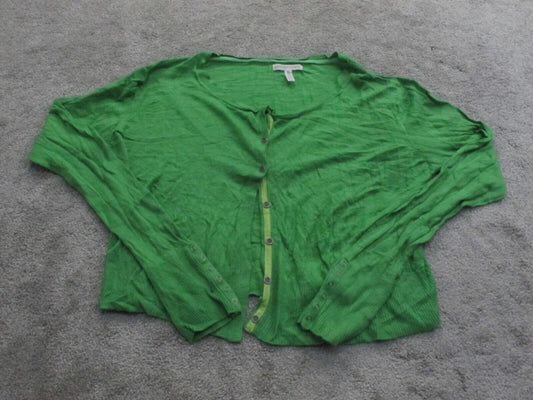 Aeropostale Womens Cardigan Knitted Sweater Long Sleeves Dark Green Size X Large