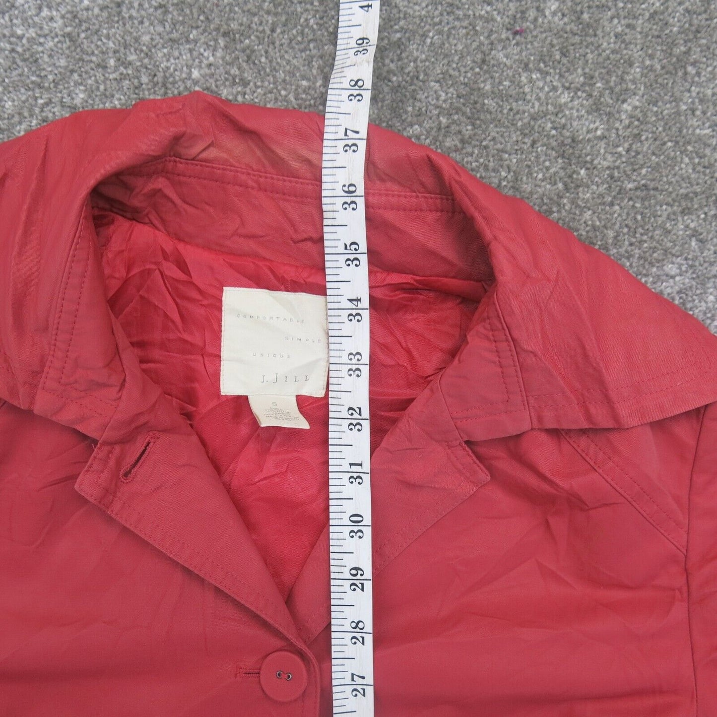 J. Jill Womens Trench Coat Long Sleeves Pockets Tie Waist Cotton Pink Size Small