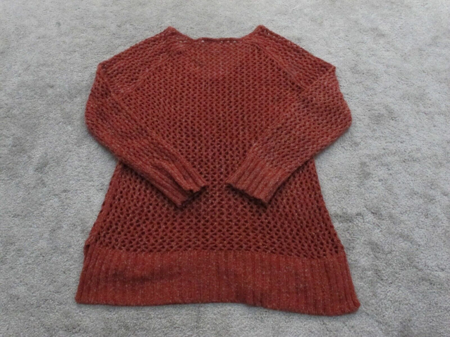 Lucky Brand Womens Pullover Sweater Knitted Long Sleeves Dark Orange Size Small