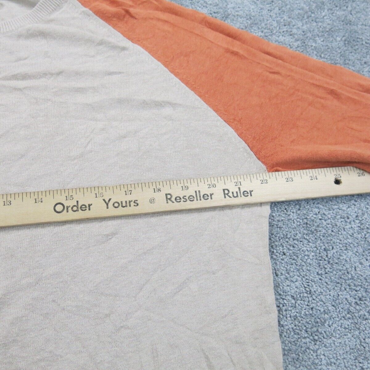 Banana Republic Womens Crew Neck Sweater Long Sleeve Beige Orange Size Medium
