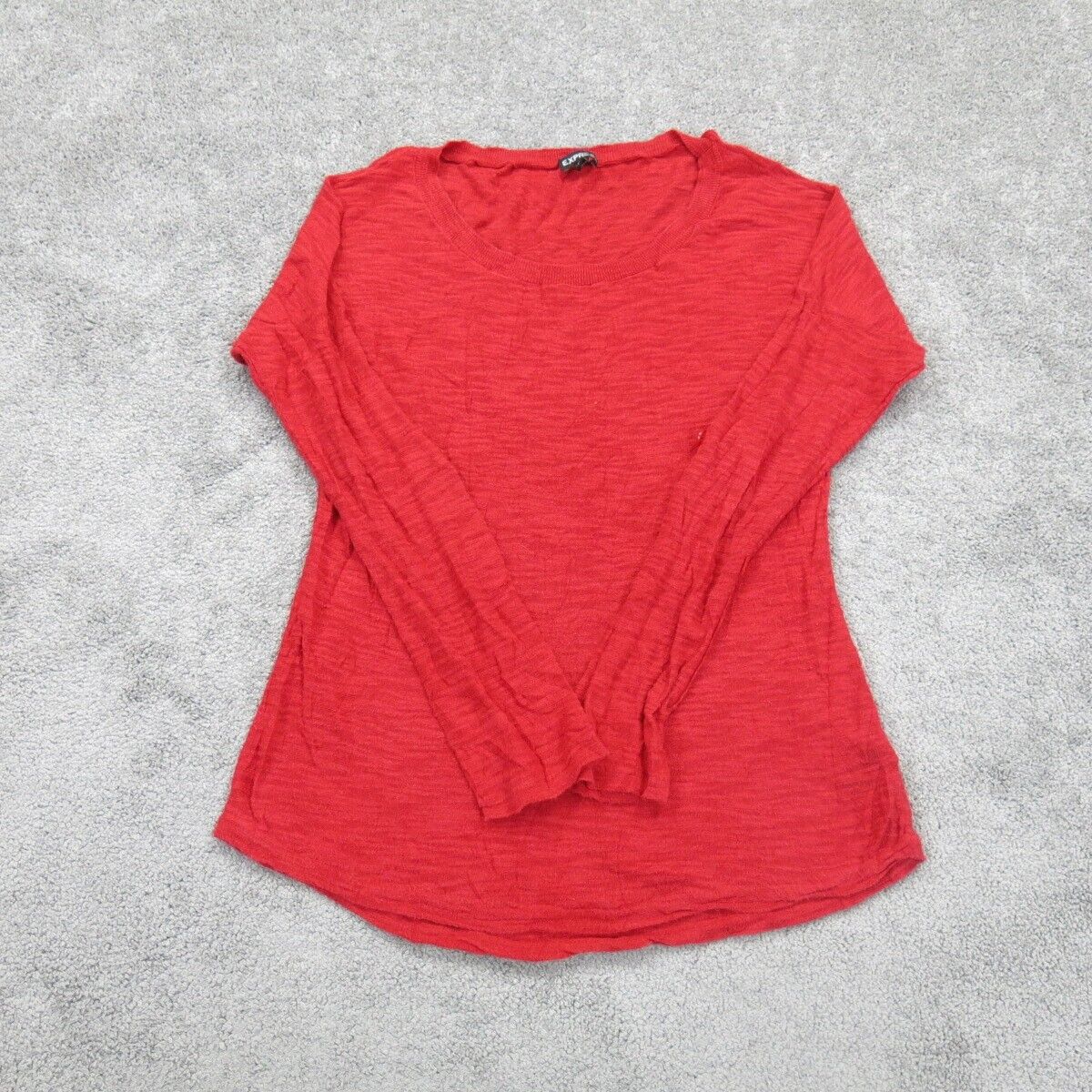 Express Womens Pullover Knitted Sweater Long Sleeves Crew Neck Red Size Small