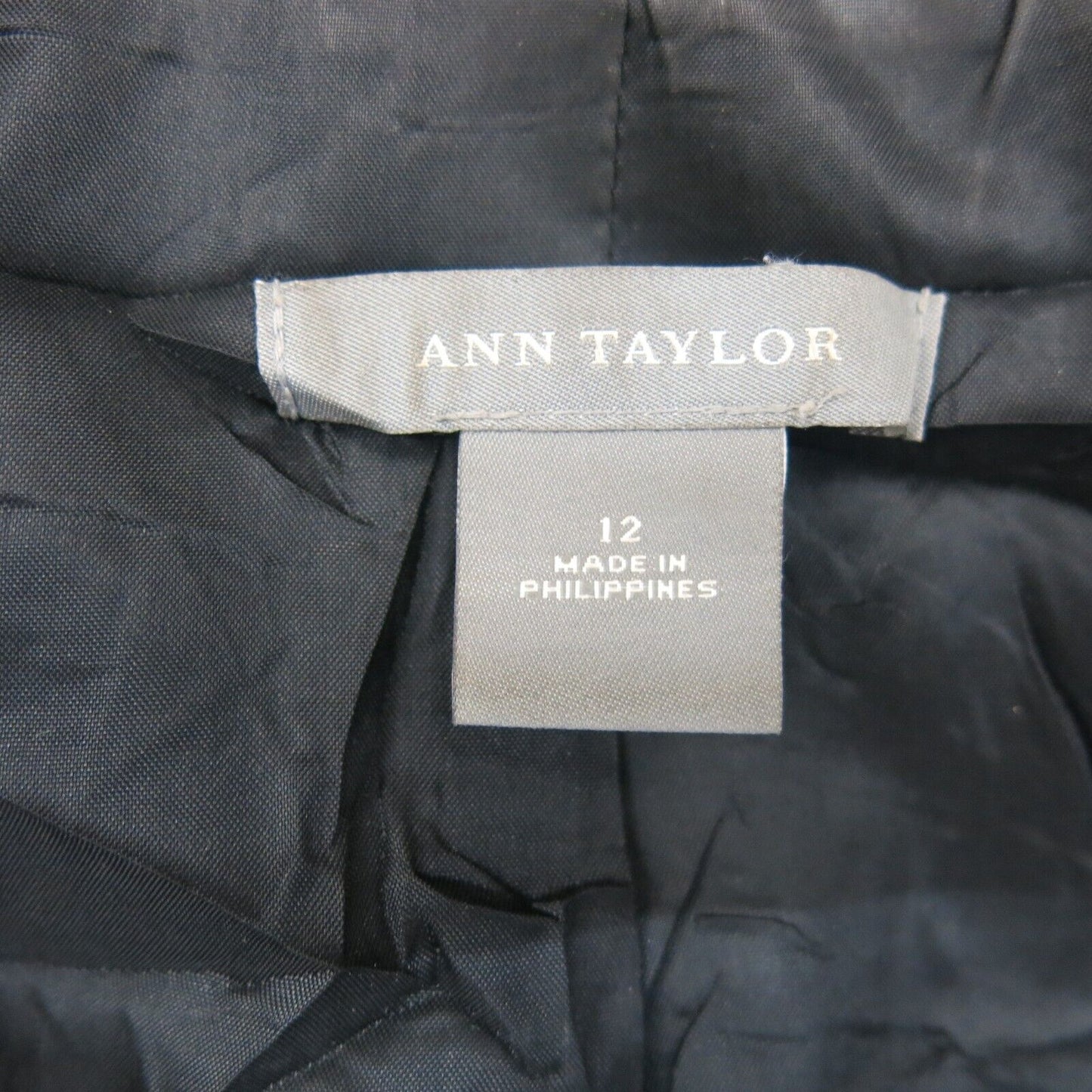 Ann Taylor Womens Blazer Coat Single Breasted Long Sleeves Slate Black Size 12