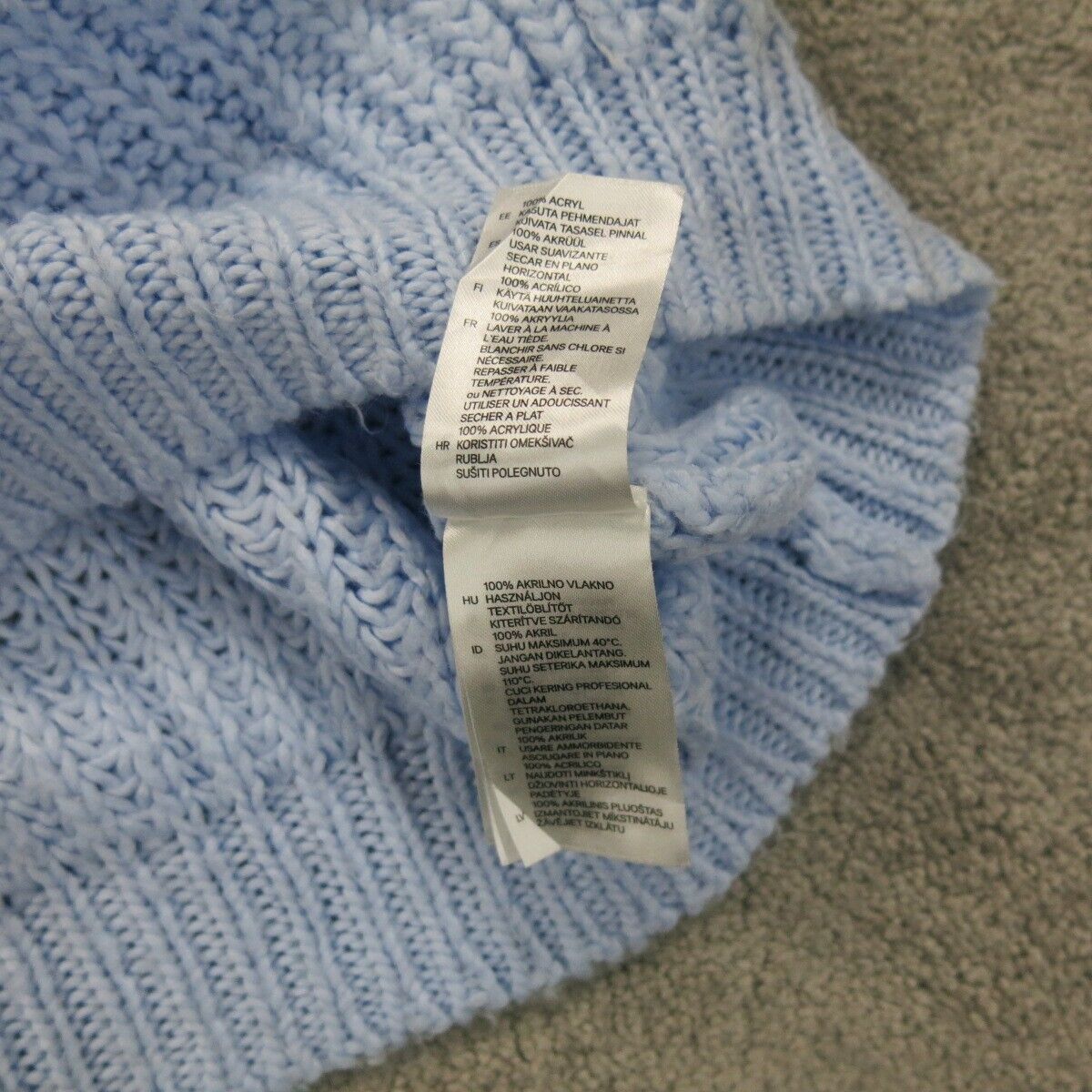 Divided H&M Womens Pullover Knitted Sweater Long Sleeve Crew Neck Aqua Blue SZ M