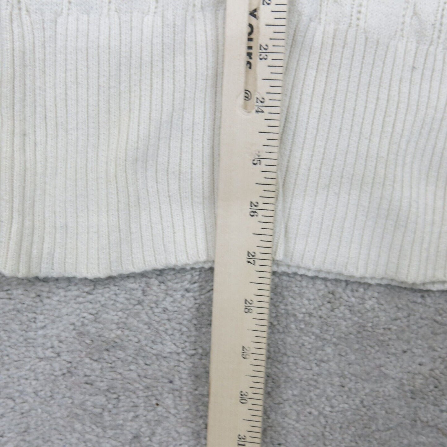 American Eagle Womens Fitted Sweater Knitted Long Sleeves Logo White Size Medium