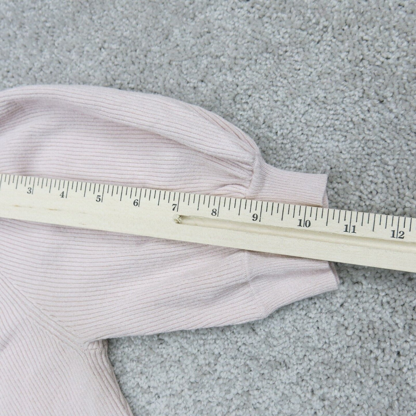 Tahari Womens Sweater Knitted Pullover 1/4 Sleeves Crew Neck Light Pink Size PM