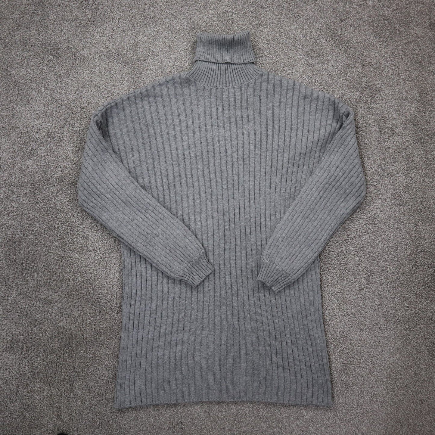 FOREVER 21 Womens Pullover Sweater Knitted Long Sleeves Turtleneck Gray Size M